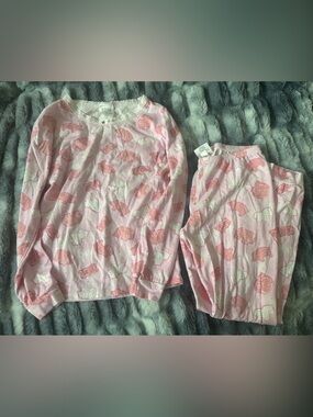 Girls' Esme snug fitting Pink Bear-Print Long Sleeve Pajama Set